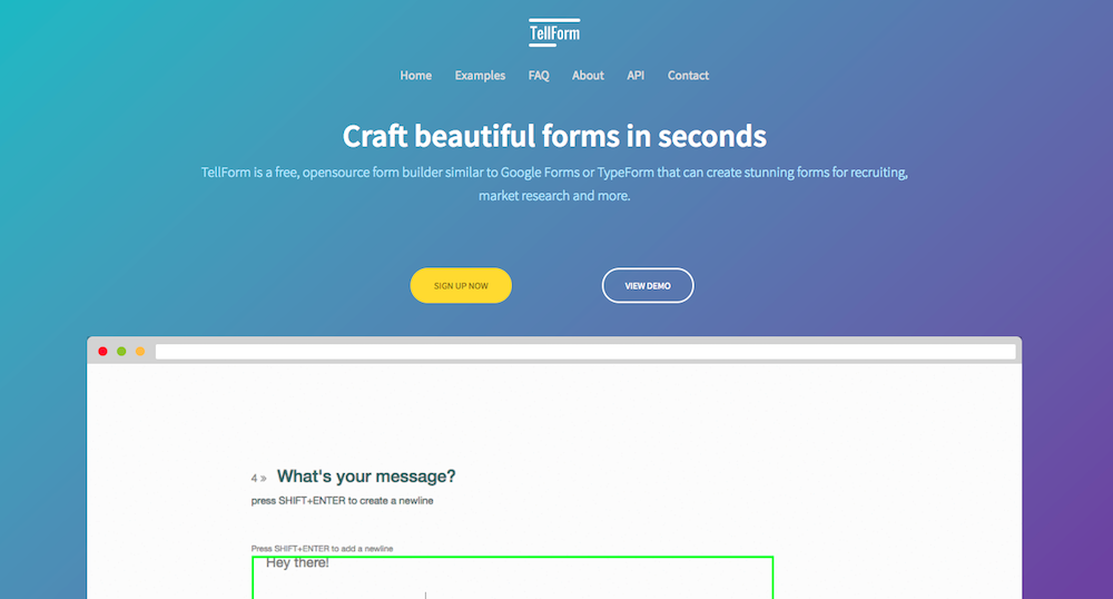 typeform bot Collections Startup  TellForm